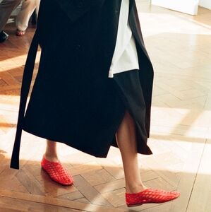 The Row Red Woven Leather Flats